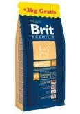 Brit Premium Adult M 15 kg + 3 kg  GRATIS